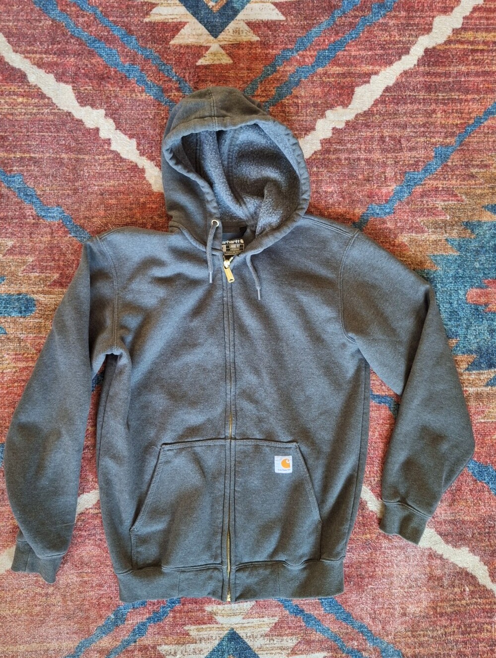 Carhartt Gray Zip-Up Hooded Sweatshirt